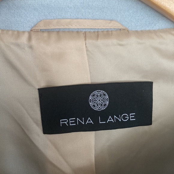 Rena Lange Wool Coat Light Blue sz 14 S-M - Picture 5 of 10